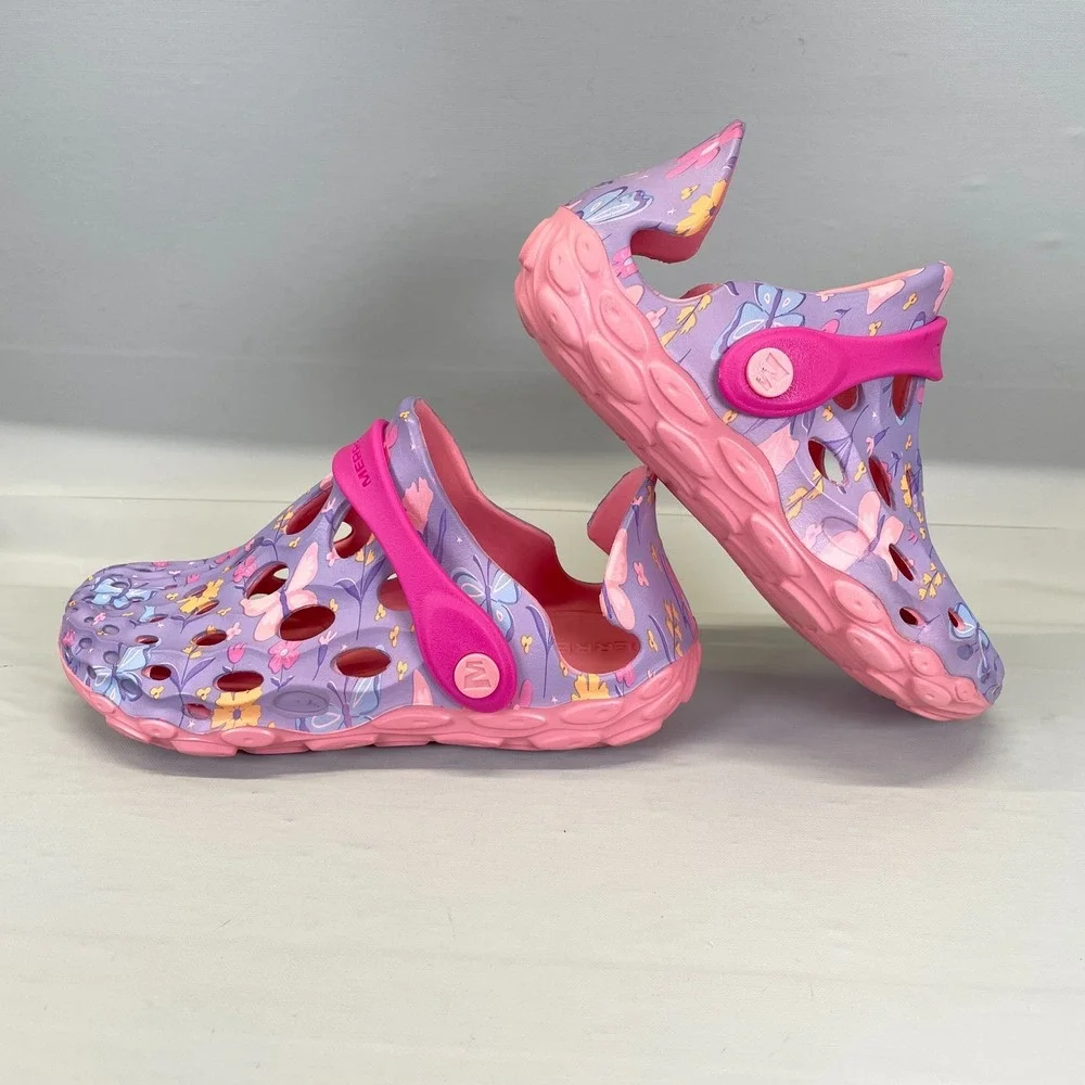 Merrell Hydro Moc Water Shoes Kids Size 13M Purple Floral Butterflies Sandals